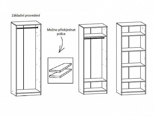 Tip-Top Skříň TSZF-2D Olše medová