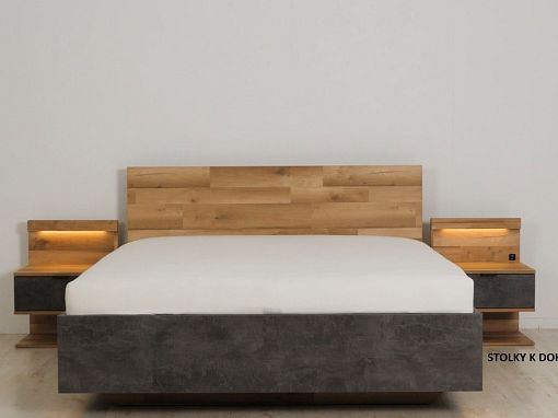 ARICA postel LOZ/160, dub silva/beton
