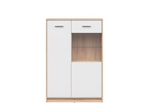 NEPO PLUS vitrína REG1D1W/90, dub sonoma/bílá