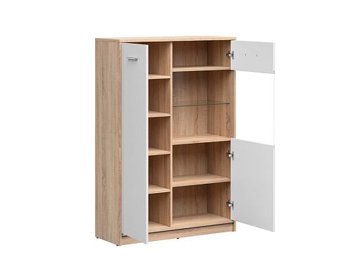 NEPO PLUS vitrína REG1D1W/90, dub sonoma/bílá