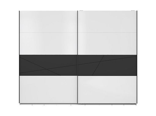 FORN šatní skříň SZF/270, bílý lesk/černý mat