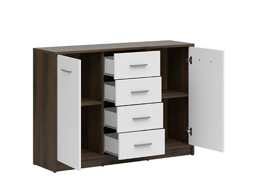 Nepo Plus Komoda KOM2D4S, dub ušlechtilý/bílá