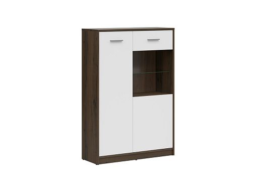 NEPO PLUS vitrína REG1D1W/90, dub ušlechtilý/bílá