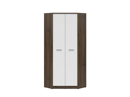NEPO PLUS rohová šatní skříň SZFN2D, dub ušlechtilý/bílá