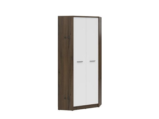 NEPO PLUS rohová šatní skříň SZFN2D, dub ušlechtilý/bílá