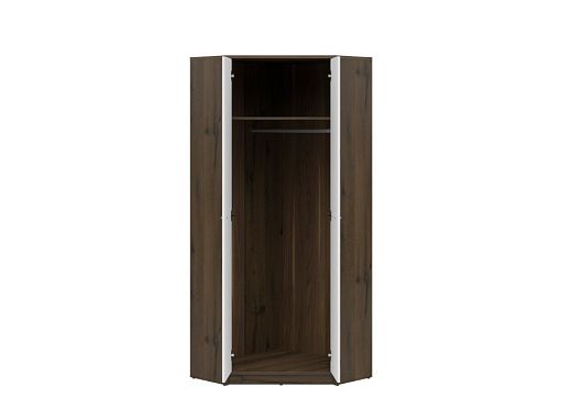 NEPO PLUS rohová šatní skříň SZFN2D, dub ušlechtilý/bílá