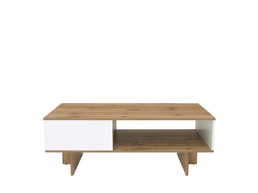 Zele konferenční stolek LAW/120, dub wotan/bílý lesk