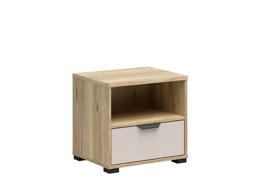 Noční stolek Chuck KOM1S, dub mauvella/kašmír