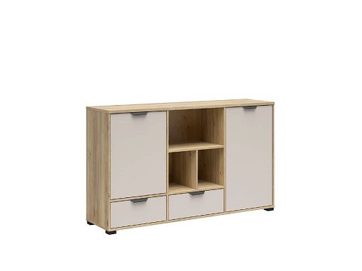 Komoda s regálem Chuck KOM2D2S, dub mauvella/kašmír