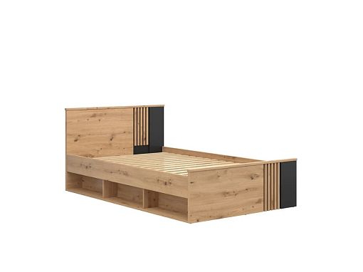Postel Vabres 120 cm, korpus, dub artisan/černá