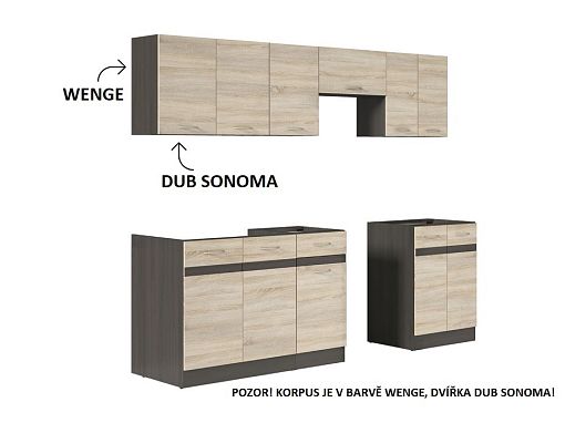 Junona Line Skříňka G2D/60/57, Wenge/Dub sonoma