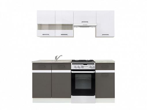 Kuchyň Junona Modul 170, bílá/bílý lesk/šedý wolfram