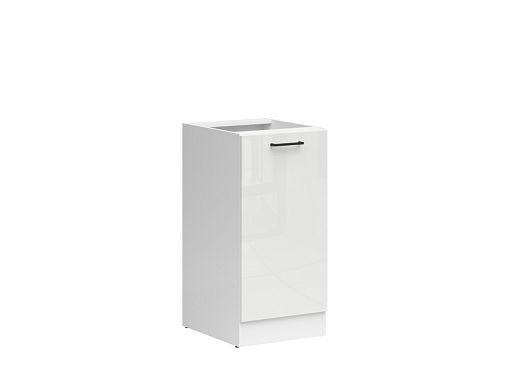 JUNONA TAFLA skříňka 50 cm, pravá, bílá/bílá křída lesk