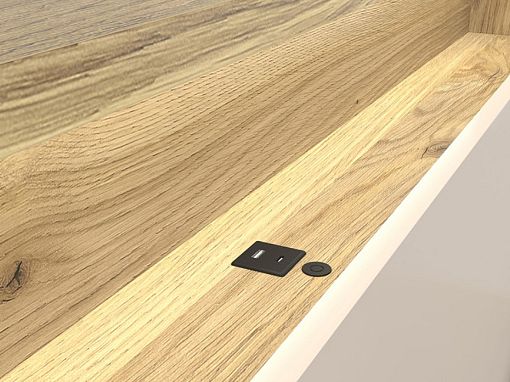 DALVA postel 160 cm + rošt a LED osvětlení, dub mauvella/kashmir