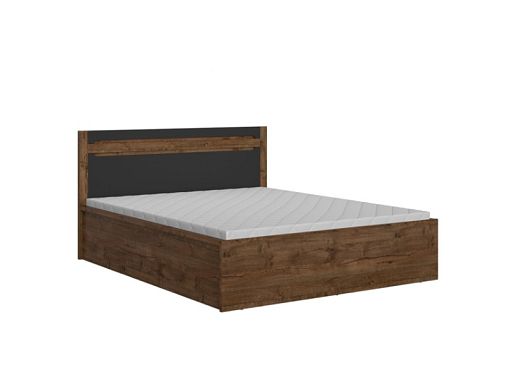 RUSO postel 140 cm + rošt, dub april/černý mat