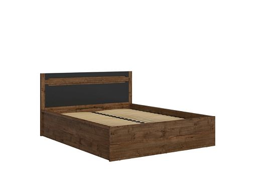 RUSO postel 160 cm + rošt a úložný prostor, dub april/černý mat